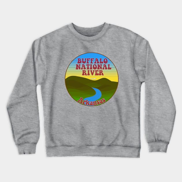 Buffalo National River Design for Stickers, T-Shirts and More Crewneck Sweatshirt by Arkansas Shop